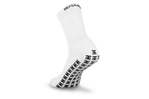 Defiance Grip Socks White - mid calf length