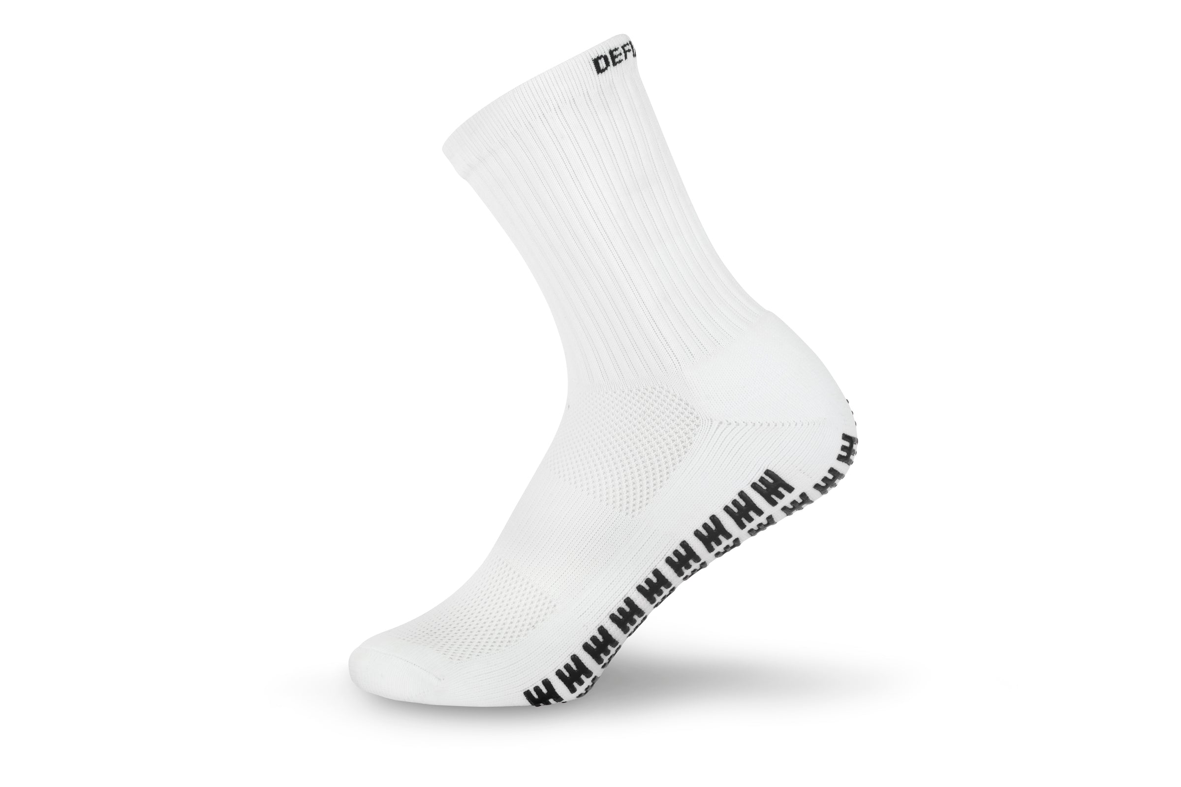 Defiance Grip Socks White - mid calf length – laceeze-store